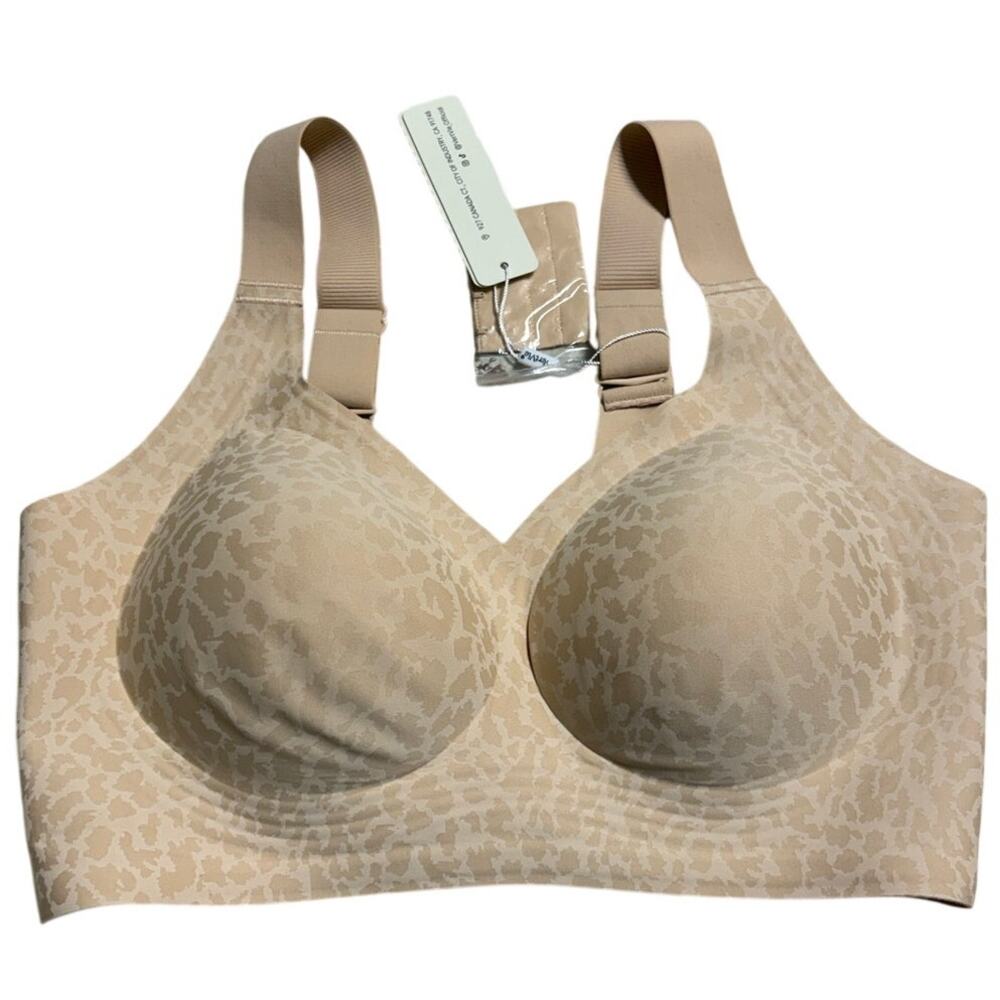 VertVie Grace T-Shirt Jelly Bra Neutral Leopard 38D Wireless Full Coverage NWT